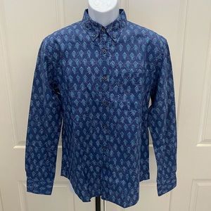 NEW wTag-CLUB MONACO Blu Print Slim Button Shirt M